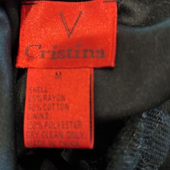 V Christina black lace lined dress. Size medium. - Picture 7 of 8